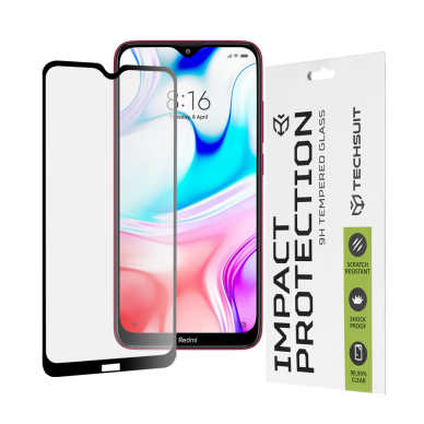 [Užsakomoji prekė] Ekrano apsauga skirta Xiaomi Redmi 8 / Redmi 8A - Techsuit 111D Full Cover / Full Glue Glass - Juodas