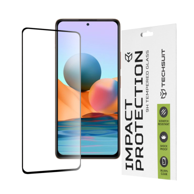 [Užsakomoji prekė] Ekrano apsauga skirta Xiaomi Redmi Note 10 Pro / Note 10 Pro Max - Techsuit 111D Full Cover / Full Glue Glass - Juodas