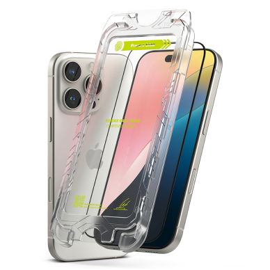 [Užsakomoji prekė] Grūdintas stikliukas iPhone 16 Pro Max (set of 2) - Ringke Easy Slide Tempered Glass - Skaidrus 1