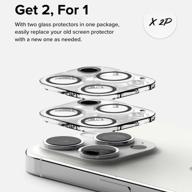 [Užsakomoji prekė] Kameros apsauga iPhone 15 Pro Max (set 2) - Ringke Camera Protector Glass - Skaidrus 2