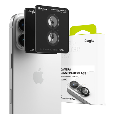 [Užsakomoji prekė] Kameros apsauga iPhone 16 / iPhone 16 Plus (set 2) - Ringke Camera Lens Frame Glass - Juodas 2