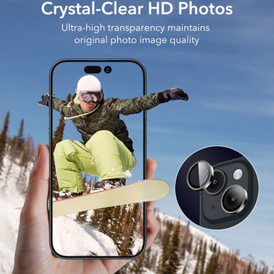 [Užsakomoji prekė] Kameros spauga skirta iPhone 15/ 15 Plus - ESR Armorite Camera Lens Protectors - Juoda 5