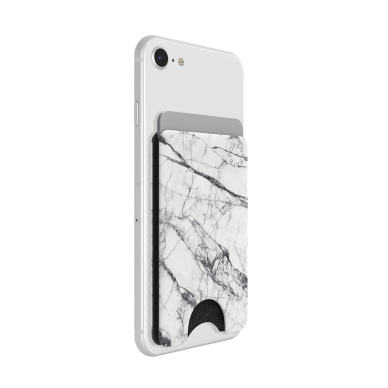 [Užsakomoji prekė] Laikiklis - PopSockets PopWallet - Baltas Marble 1