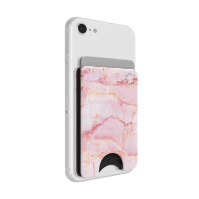 [Užsakomoji prekė] Laikiklis - PopSockets PopWallet - Rožinis Marble 3