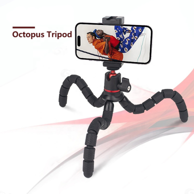 [Užsakomoji prekė] Laikiklis trikojis - Techsuit Octopus Tripod (JX-004) - Juodos spalvos 2