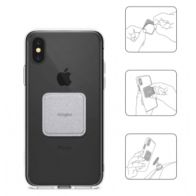 [Užsakomoji prekė] Placute Metalice pentru Telefon (set 2) - Ringke PU Leather Cover - Juodas 2