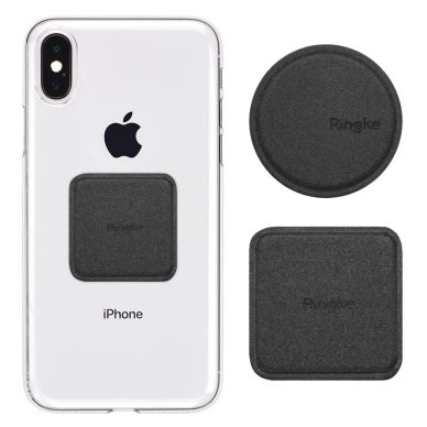 [Užsakomoji prekė] Placute Metalice pentru Telefon (set 2) - Ringke PU Leather Cover - Juodas