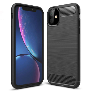 [Užsakomoji prekė] Telefono dėklas  iPhone 11 - Techsuit Carbon Silicone - Juodas