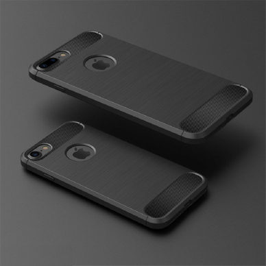 [Užsakomoji prekė] Telefono dėklas iPhone SE 2, SE 2020 / SE 3, SE 2022 - Techsuit Carbon Silicone - Juodas 2