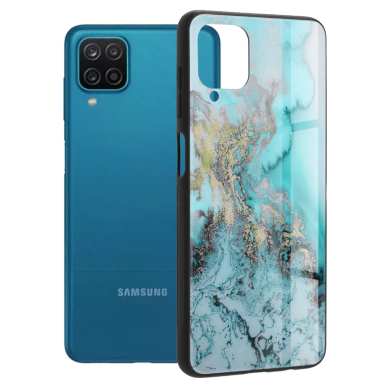 [Užsakomoji prekė] Telefono dėklas Samsung Galaxy A12 / A12 Nacho - Techsuit Glaze Series - Mėlynas Ocean