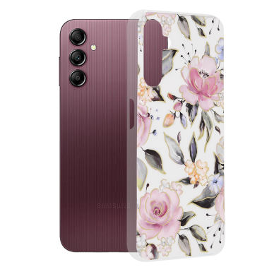 [Užsakomoji prekė] Telefono dėklas Samsung Galaxy A14 5G - Techsuit Marble Series - Chloe Baltas