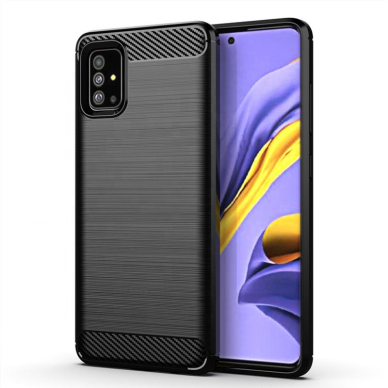 [Užsakomoji prekė] Telefono dėklas Samsung Galaxy A71 4G - Techsuit Carbon Silicone - Juodas