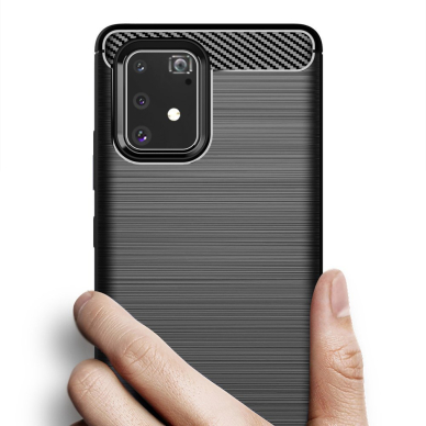 [Užsakomoji prekė] Telefono dėklas Samsung Galaxy S10 Lite - Techsuit Carbon Silicone - Juodas 3