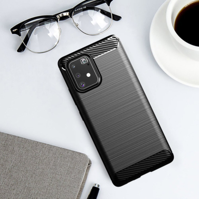 [Užsakomoji prekė] Telefono dėklas Samsung Galaxy S10 Lite - Techsuit Carbon Silicone - Juodas 6