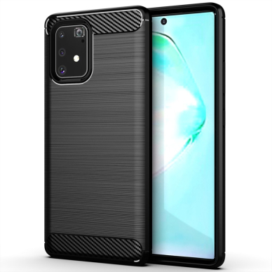 [Užsakomoji prekė] Telefono dėklas Samsung Galaxy S10 Lite - Techsuit Carbon Silicone - Juodas