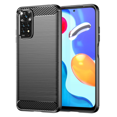 [Užsakomoji prekė] Telefono dėklas Xiaomi Redmi Note 11 / Note 11S - Techsuit Carbon Silicone - Juodas