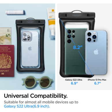 [Užsakomoji prekė] Universalus Dėklas skirtas (set 2) - Spigen Waterproof Case A610 - Juodas 6