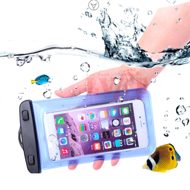 Vandeniui atsparus dėklas Waterproof case with a PVC phone band - oranžinis 4