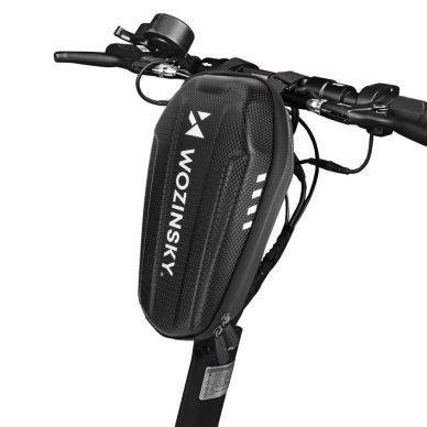 Vandeniui Atsparus Krepšys Skirtas Elektriniam Paspirtukui Wozinsky waterproof electric scooter handlebar bag 2L Juodas (WSB3BK)