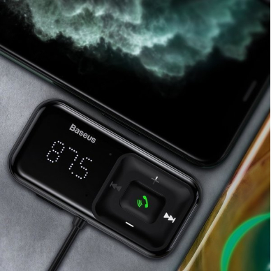 Wireless Bluetooth FM transmitter with charger Baseus S-16 (Overseas edition) - Juodas 6