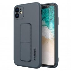 Wozinsky Kickstand Lankstaus Silikono Dėklas Su Stovu iPhone 12 mini Tamsiai Mėlynas