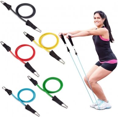 Wozinsky 11 Pack Exercise Resistance Bands with Handles Exercise Stretch Fitness Home Set Include 5 Stackable Exercise Bands with Carry Bag (WRTS5-01) UGLX912 3