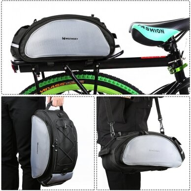 Wozinsky Bicycle Bike Pannier Bag Rear Trunk Bag With Shoulder Strap 13L Black (Wbb1Bk)  4