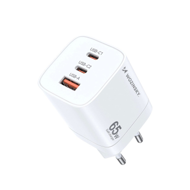 Wozinsky CGWCW 65W USB-A / 2 x USB-C GaN wall Įkroviklis  - baltas