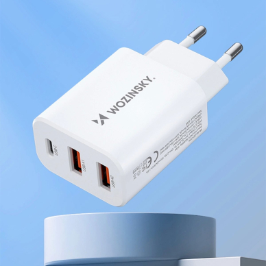 Wozinsky CWCUCW 30W USB-C / 2 x USB-A wall Įkroviklis  - baltas 14