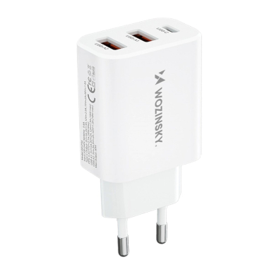 Wozinsky CWCUCW 30W USB-C / 2 x USB-A wall Įkroviklis  - baltas