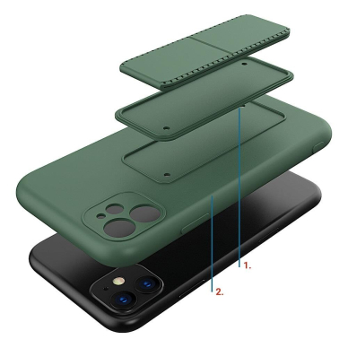 Akcija! Iphone 11 Pro Max Wozinsky Kickstand Lankstaus Silikono Dėklas Su Stovu Raudonas 2