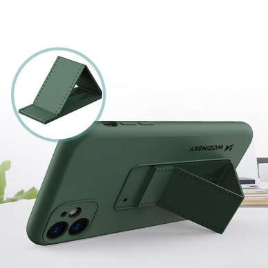 Wozinsky Kickstand Lankstaus Silikono Dėklas Su Stovu Samsung Galaxy M31s Mėlynas 1