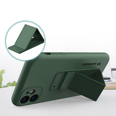 Wozinsky Kickstand Lankstaus Silikono Dėklas Su Stovu Samsung Galaxy M31s Raudonas 1