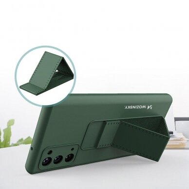 Wozinsky Kickstand Lankstaus Silikono Dėklas Su Stovu Samsung Galaxy Note 20 Juodas 3