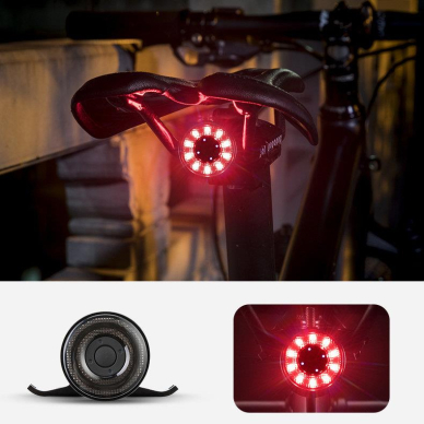 Wozinsky LED rear bicycle light with micro USB red light 5 modes black (WRBLB2) 6