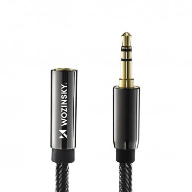 Wozinsky mini jack extension cable (female-male) AUX extension 5 m black