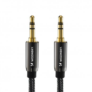 Wozinsky universal mini jack cable 2x AUX cable 2 m black 1