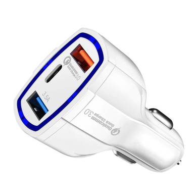 Wozinsky Universalus Automobilinis Įkroviklis 2X Usb / Usb Type C Quick Charge 3.0 Qc3.0 Juodas (Wcc-01) 7