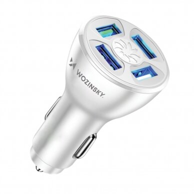 Wozinsky WCCAW 50W 4x USB-A QC car charger - Baltas