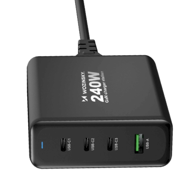 Wozinsky WGCSB 240W GaN wall Įkroviklis  USB-A / 3 x USB-C - Juodas 3