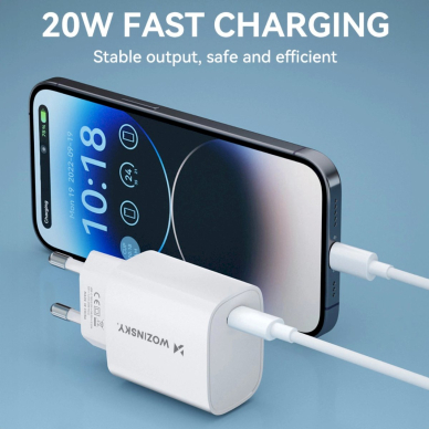 Wozinsky WGWCCW 20W USB-C wall Įkroviklis  - baltas 8