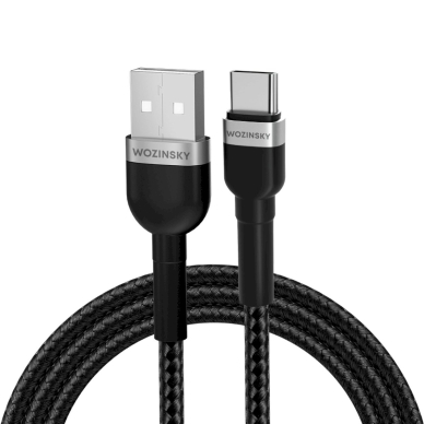 Wozinsky WNBAC2 USB-A / USB-C 2.4A Kabelis 2 m - Juodas