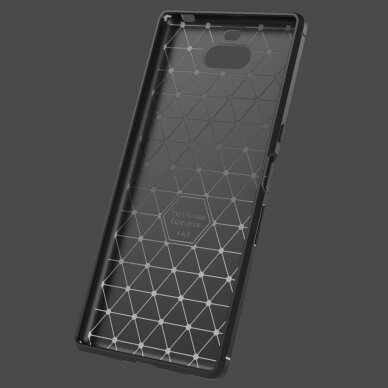 Akcija! Sony xperia xa3 dėklas carbon lux silikonas juodas 2