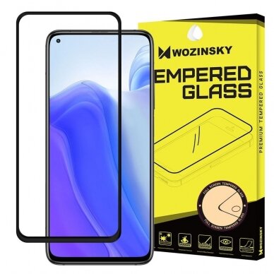 Akcija! xiaomi redmi note 9t lenktas grūdintas apsauginis stiklas Wozinsky juodais kraštais